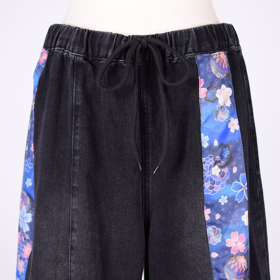 [One of a kind] TKg Denim Pants with Japanese pattern