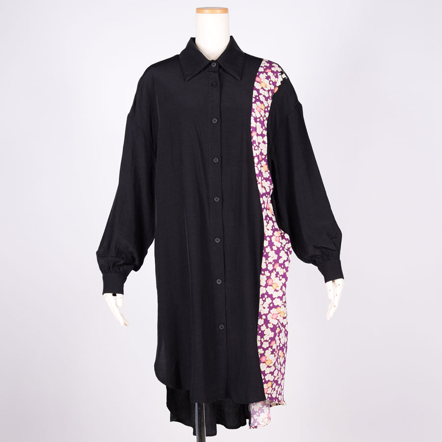 [One of a kind]TKg Japanese Pattern Switching Long Shirt