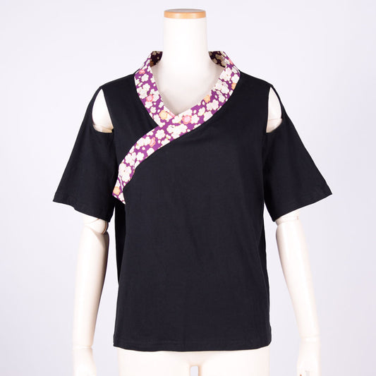 [One of a kind] TKg Shoulder Slit Kimono Collar Tops
