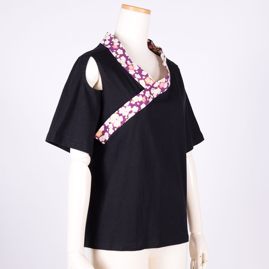 [One of a kind] TKg Shoulder Slit Kimono Collar Tops