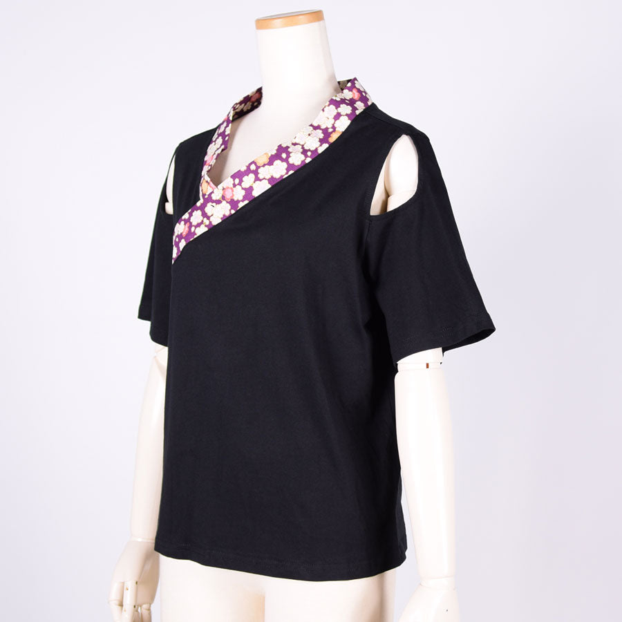 [One of a kind] TKg Shoulder Slit Kimono Collar Tops