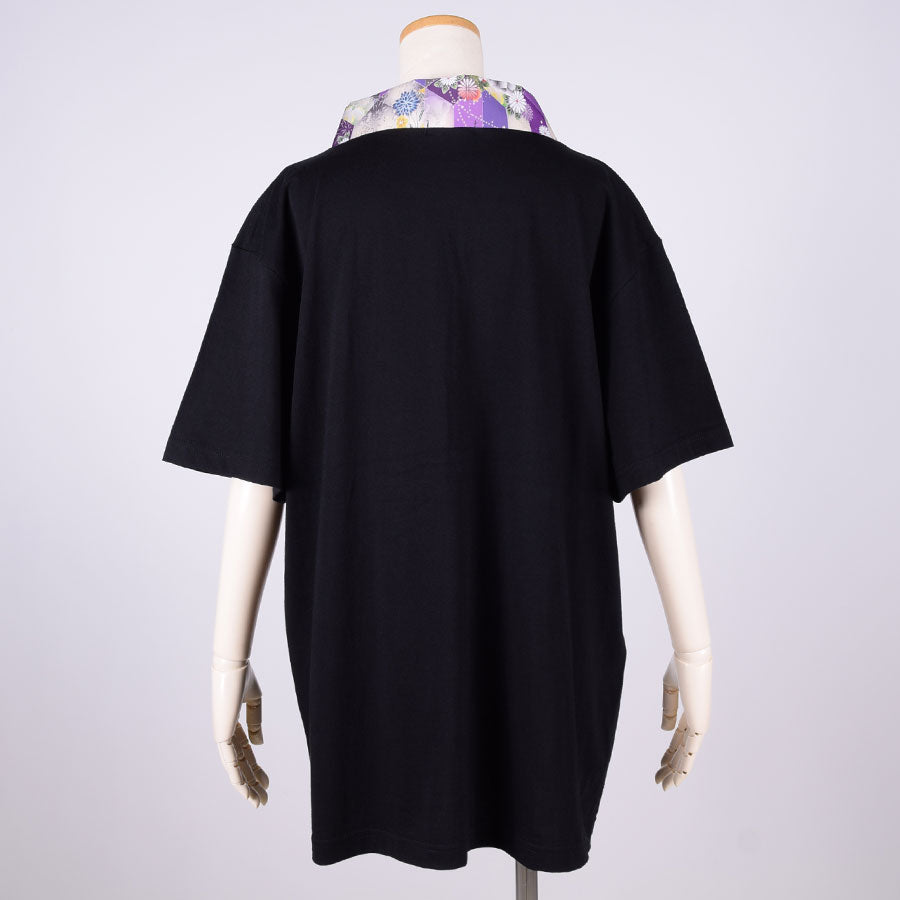 gouk Kimono Collar T -shirt / PUR-BK・L