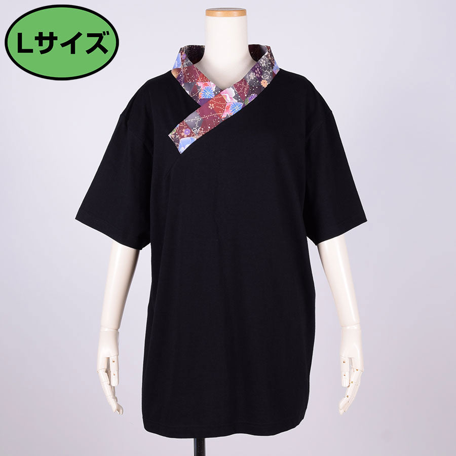 gouk Kimono Collar T -shirt / RD-BK・L