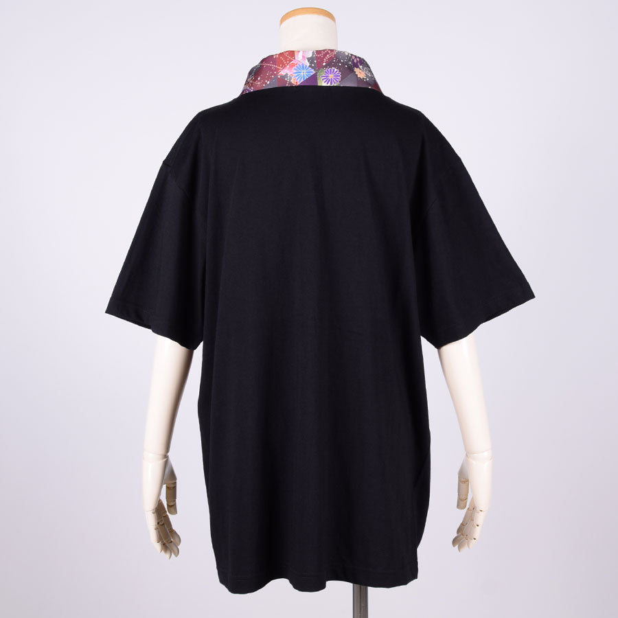 gouk Kimono Collar T -shirt / RD-BK・L