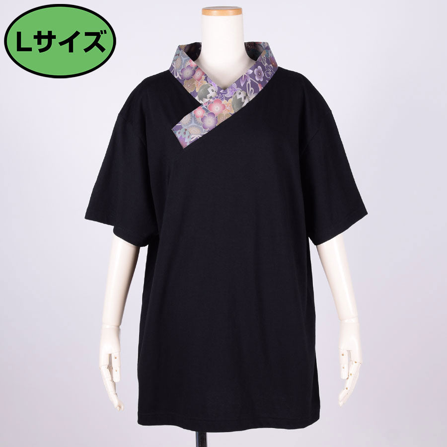 gouk Kimono Collar T -shirt / BK-PUR・L