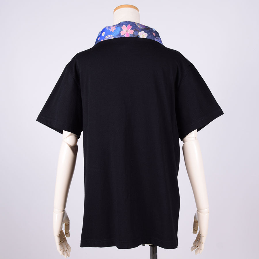 gouk 着物襟Tシャツ BK-BL・M