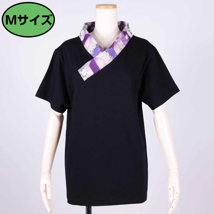 gouk Kimono Collar T -shirt / PUR-BK・M