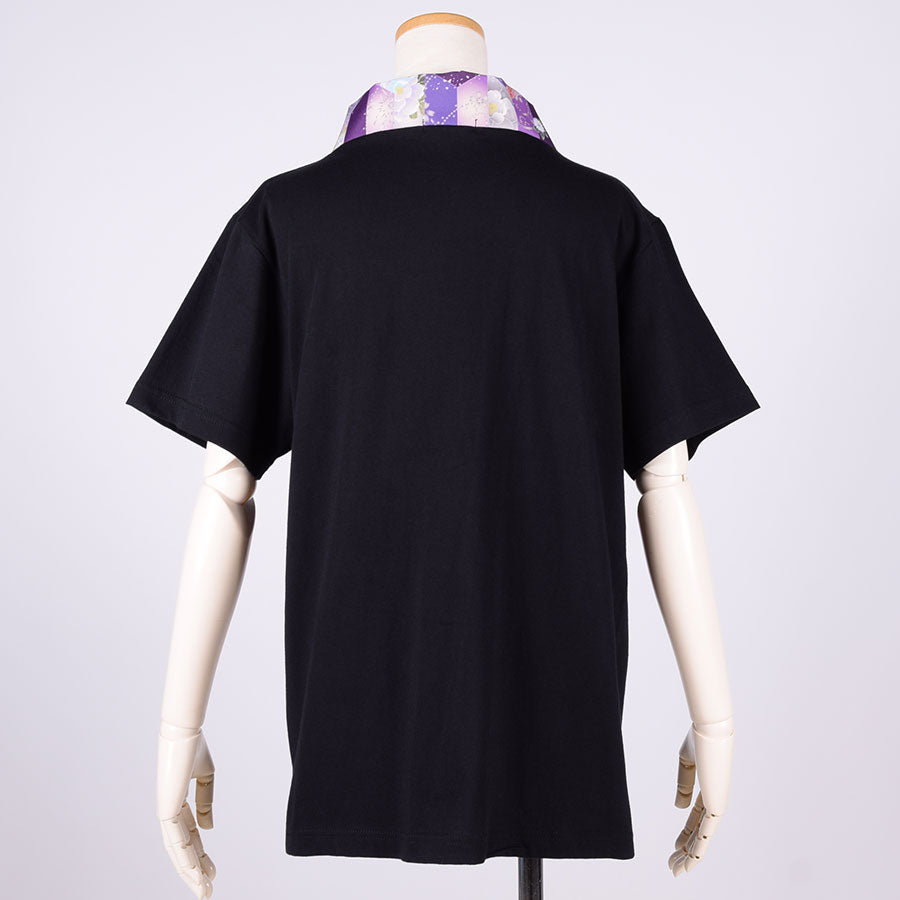 gouk Kimono Collar T -shirt / PUR-BK・M