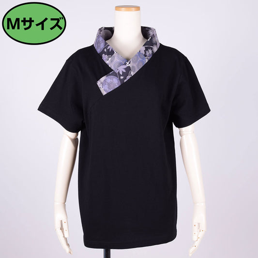 gouk 着物襟Tシャツ BK-GY・M