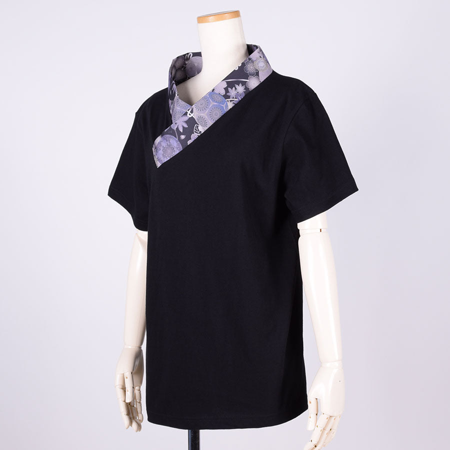 gouk Kimono Collar T -shirt / BK-GY・M