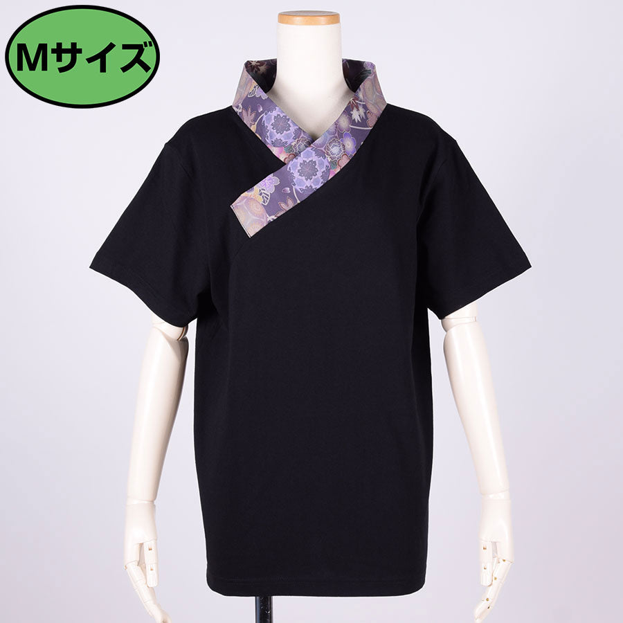 gouk Kimono Collar T -shirt / BK-PUR・M