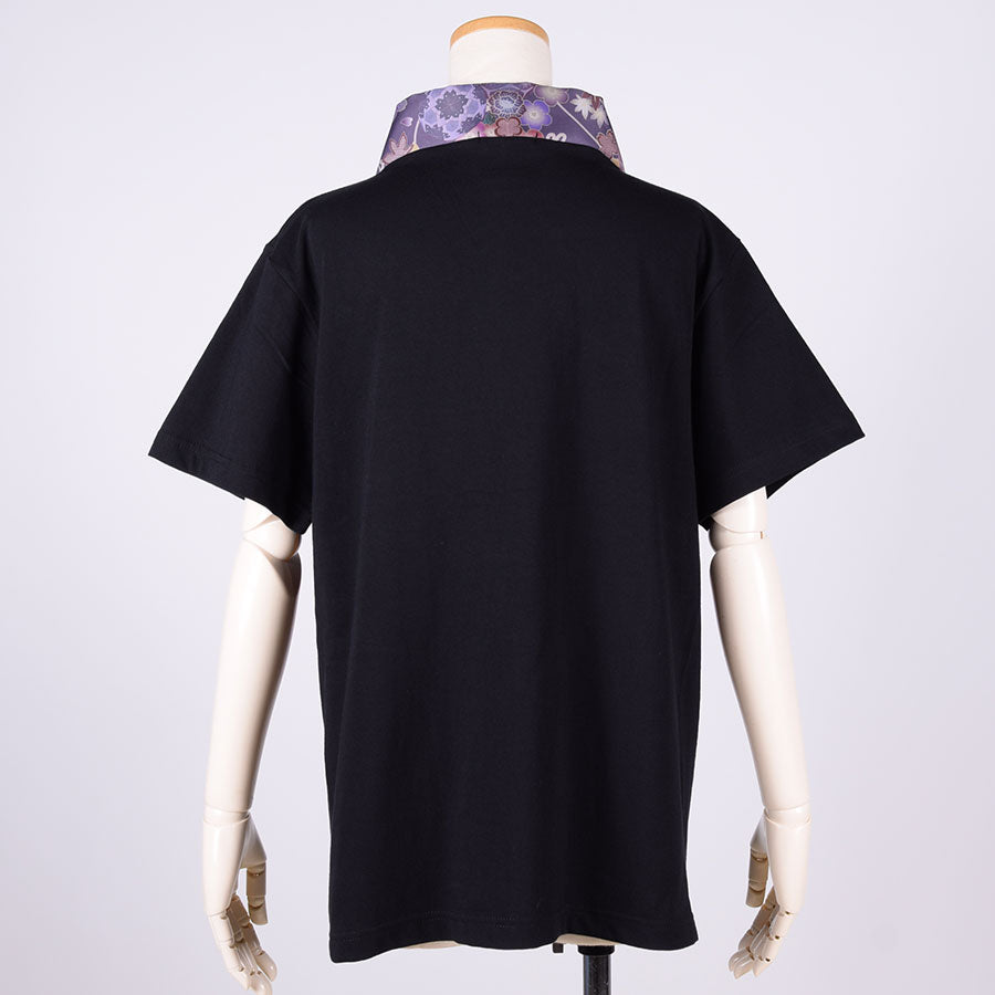 gouk Kimono Collar T -shirt / BK-PUR・M