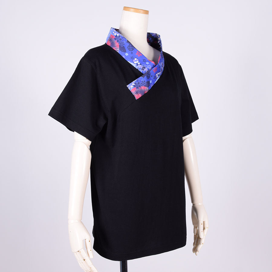 gouk Kimono Collar T -shirt / BK-NV・M