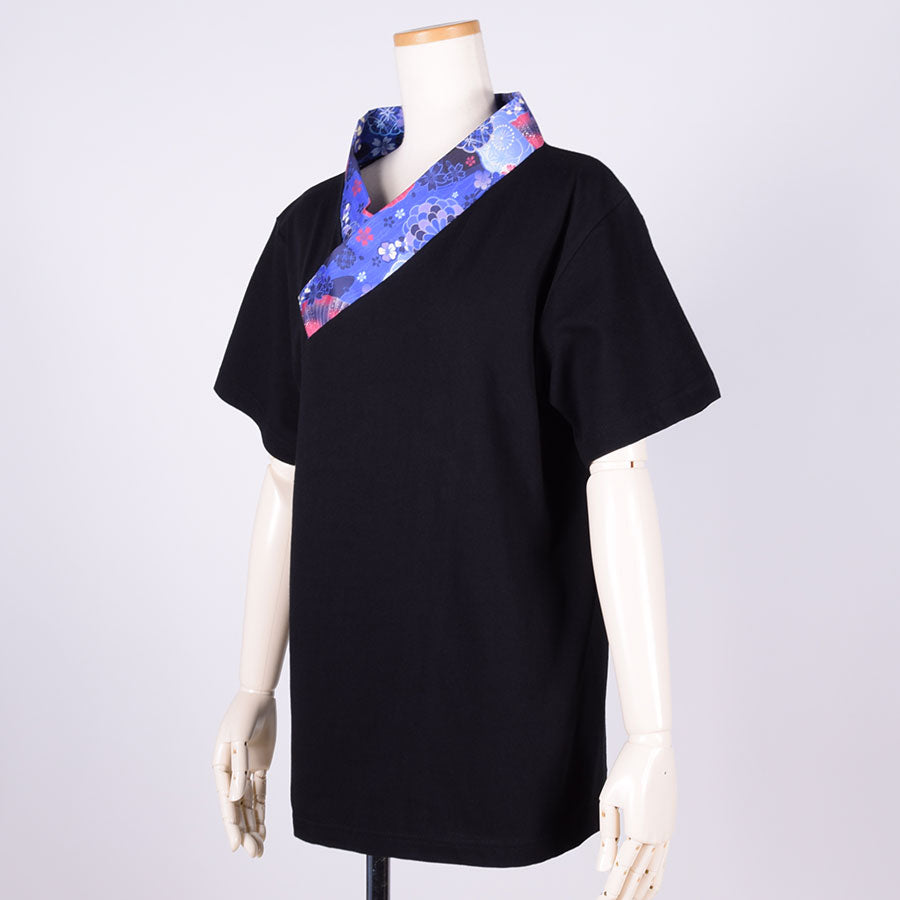 gouk Kimono Collar T -shirt / BK-NV・M