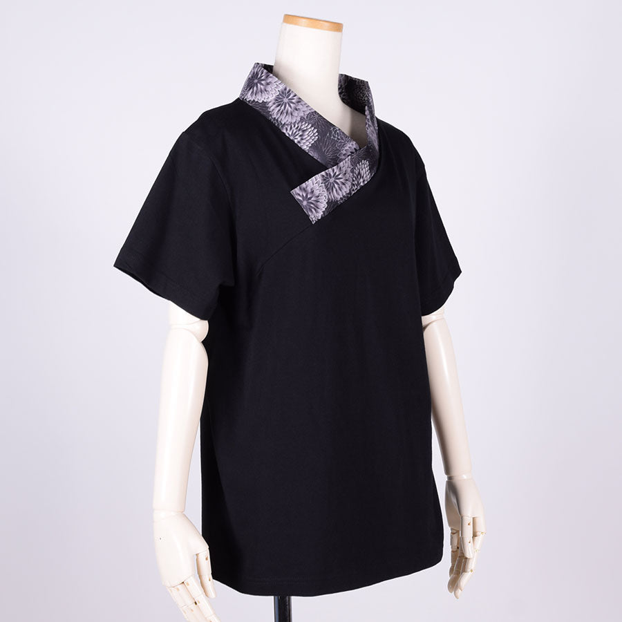 gouk Kimono Collar T -shirt / BK-BK・M