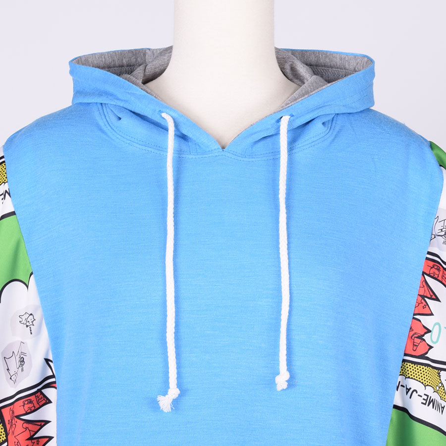 MINT NeKO Multicolor Patchwork Hoodie / BL-GY