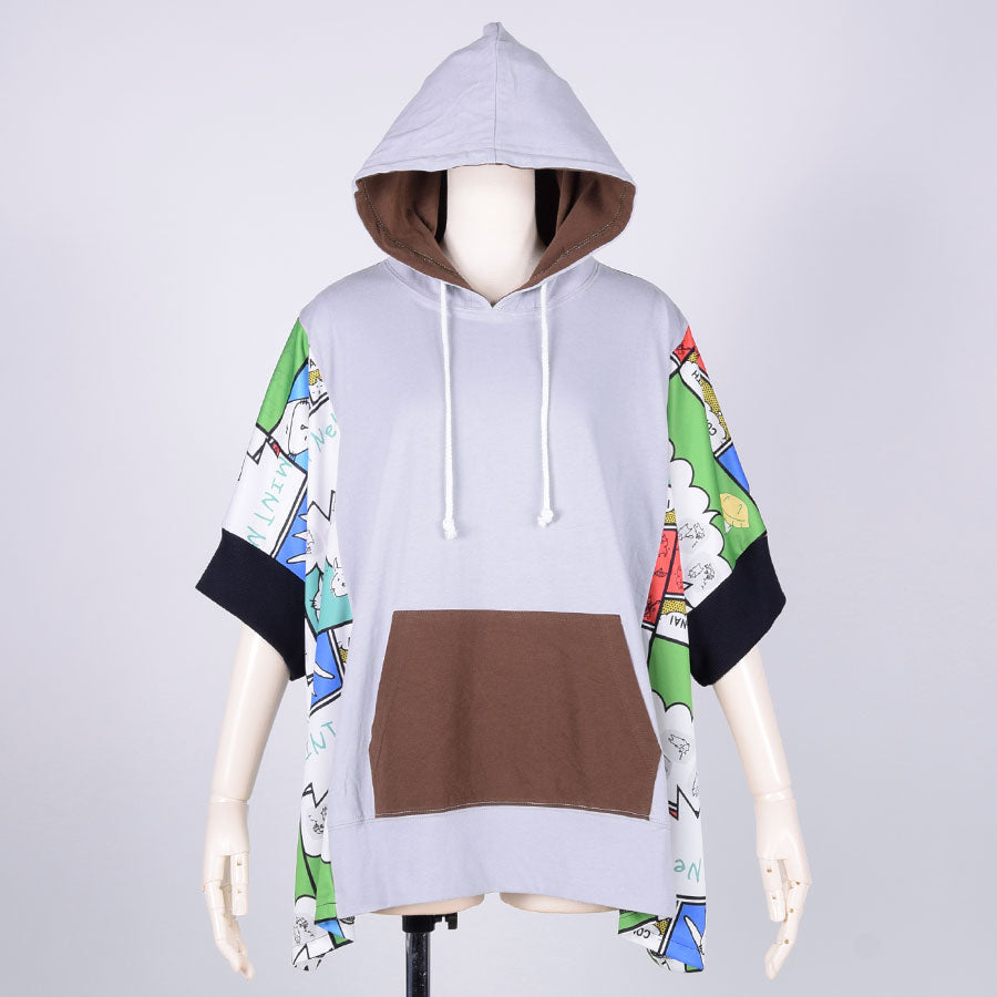 MINT NeKO Multicolor Patchwork Hoodie / GY-BRN