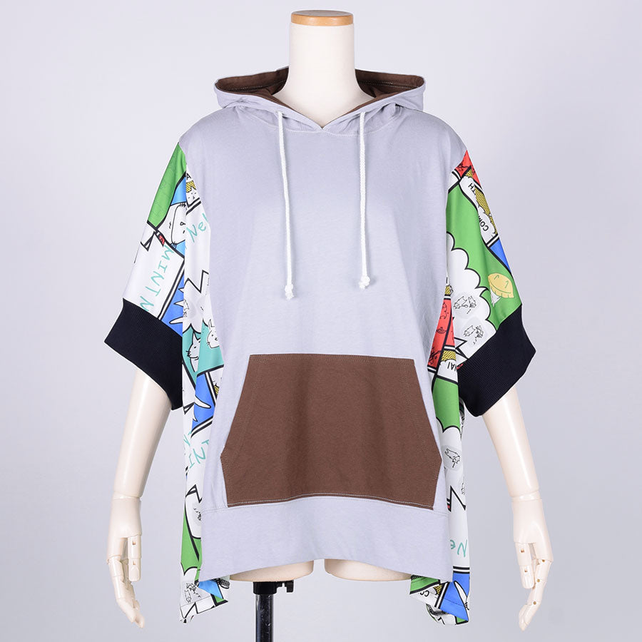 MINT NeKO Multicolor Patchwork Hoodie / GY-BRN