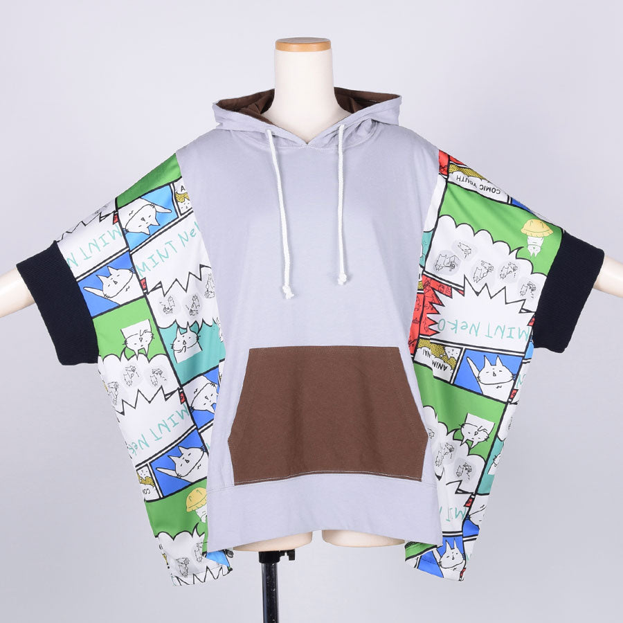 MINT NeKO Multicolor Patchwork Hoodie / GY-BRN