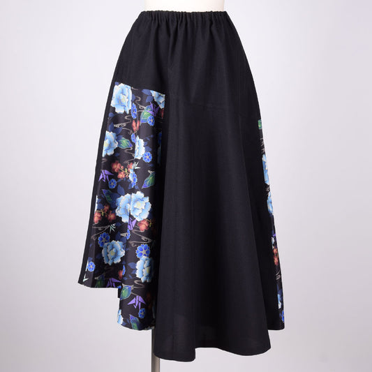 gouk 6 Sheets Switched Flare Skirt / BK-BK