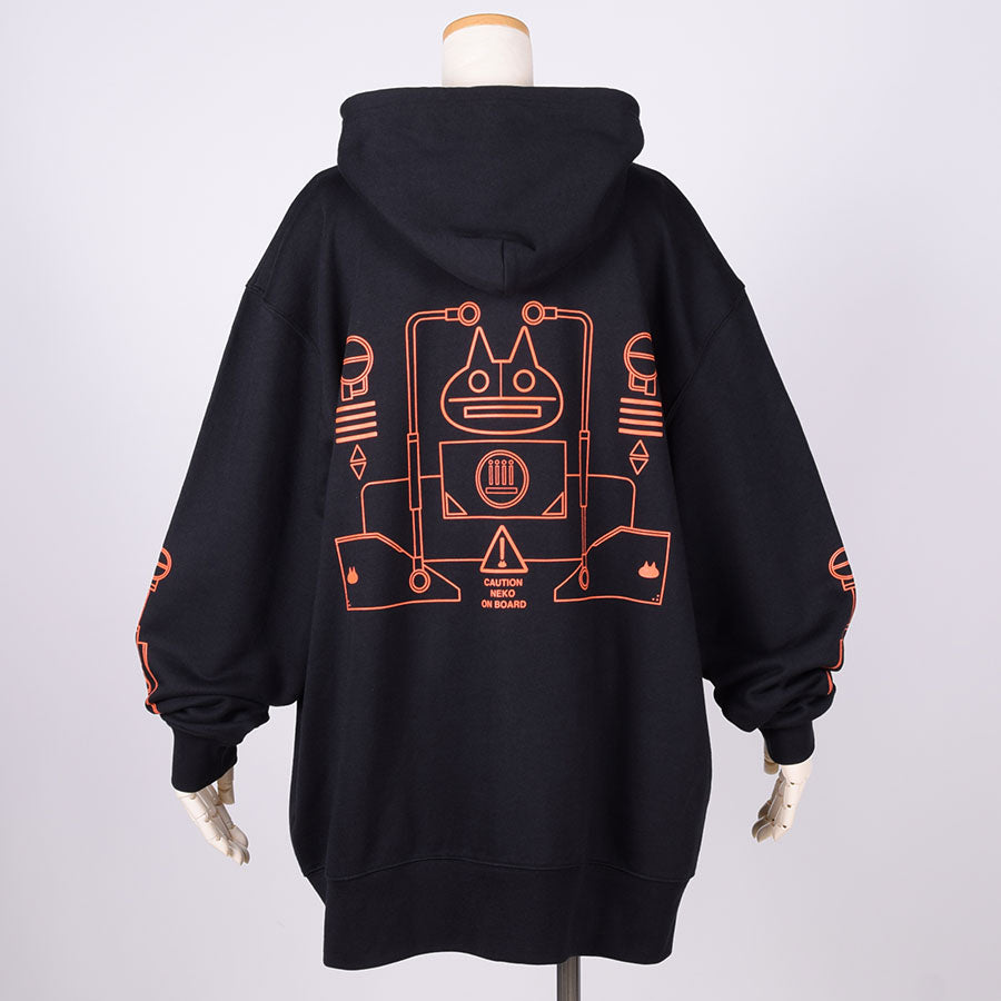 MINT NeKO Robo BIG Hoodie / BK-ORG