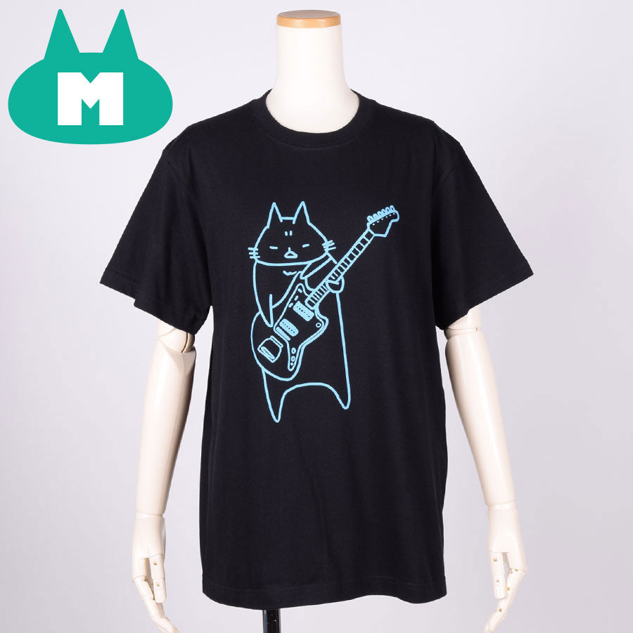 MINT NeKO Wagahai and Guitar T-shirt BK-BL / M