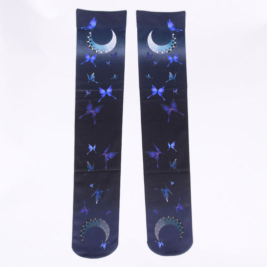 Moriguchika Abyss Butterfly Over Knee Socks  / BL