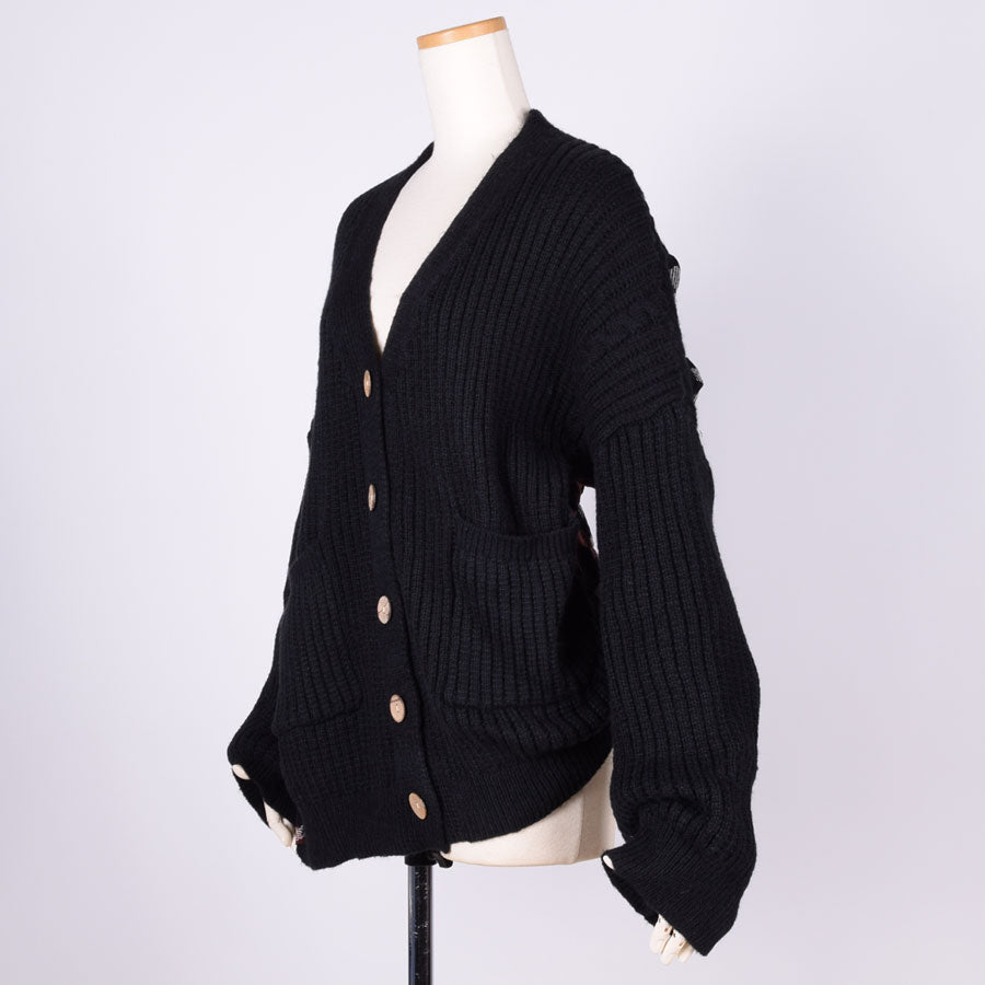 [One of a kind] TKR CRUMPLED Back Check Cardigan