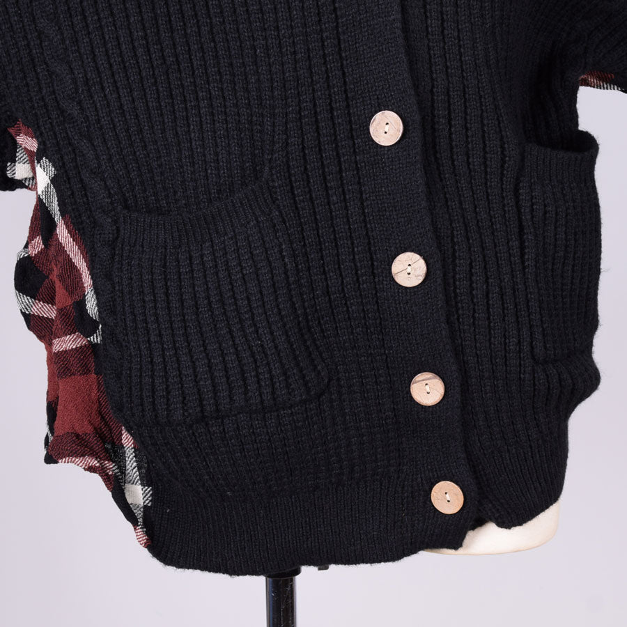 [One of a kind] TKR CRUMPLED Back Check Cardigan