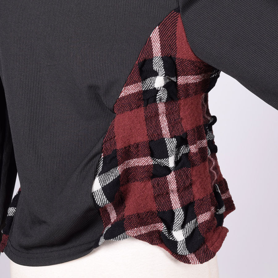 [One of a kind] TKr CRUMPLED Left and Right Plaid Haori