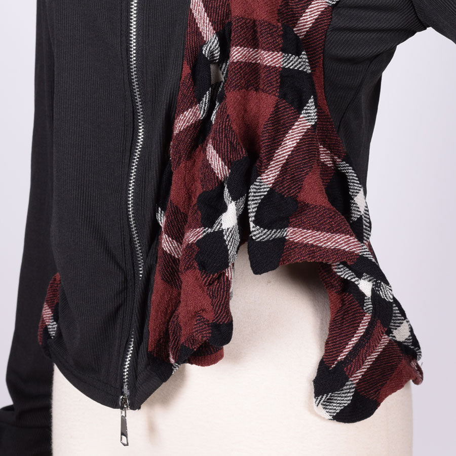 [One of a kind] TKr CRUMPLED Left and Right Plaid Haori