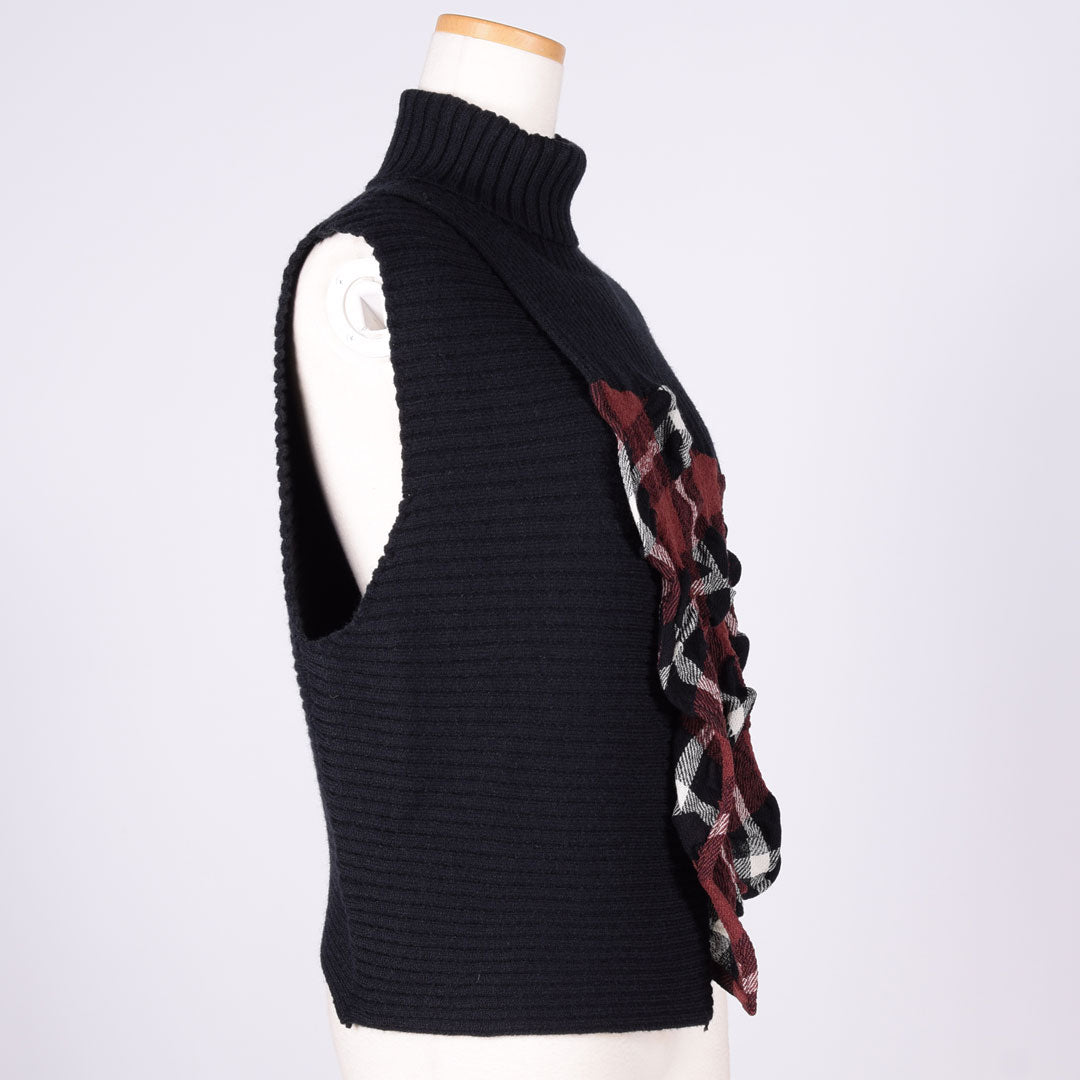 [One of a kind] TKr CRUMPLED High Neck Knit Vest