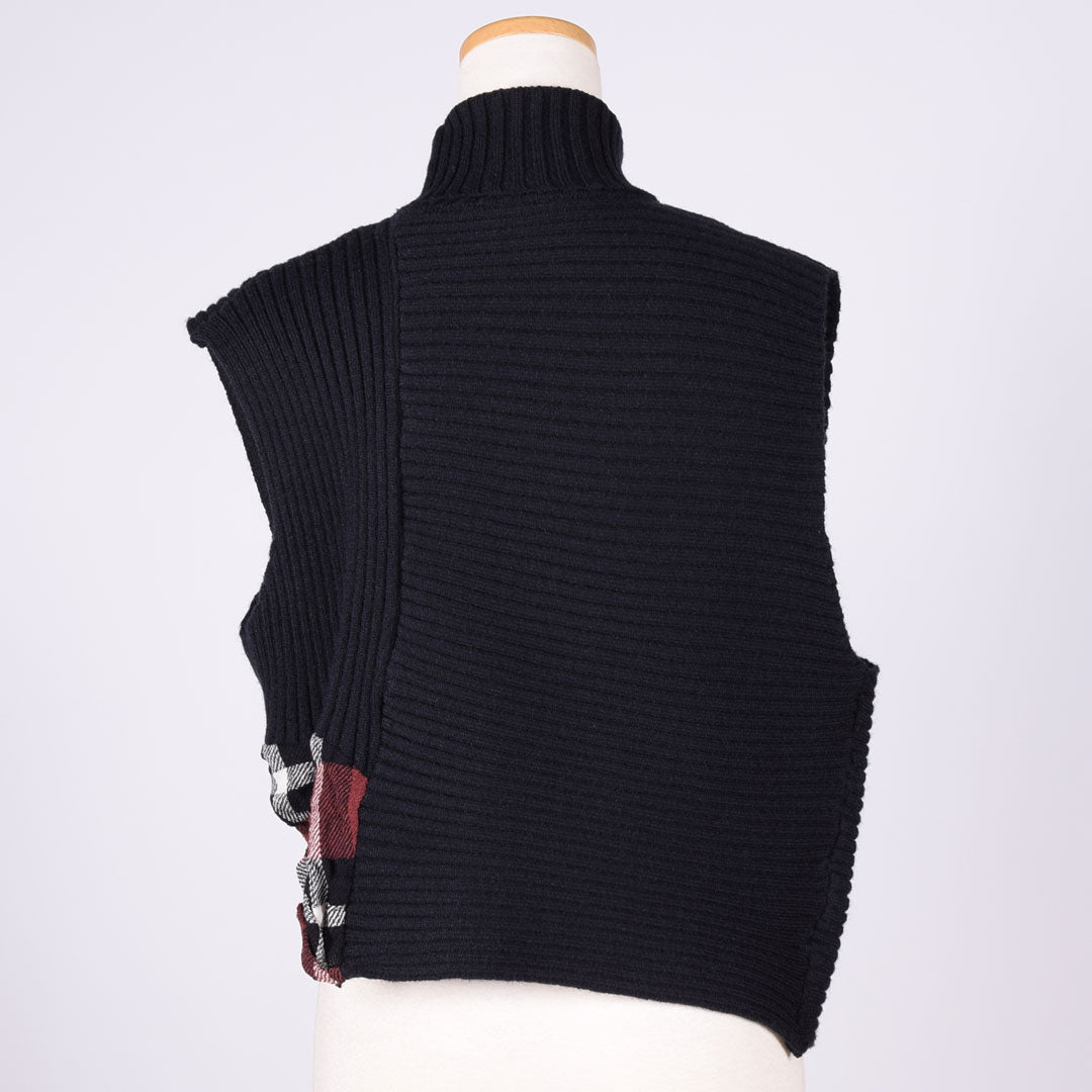 [One of a kind] TKr CRUMPLED High Neck Knit Vest