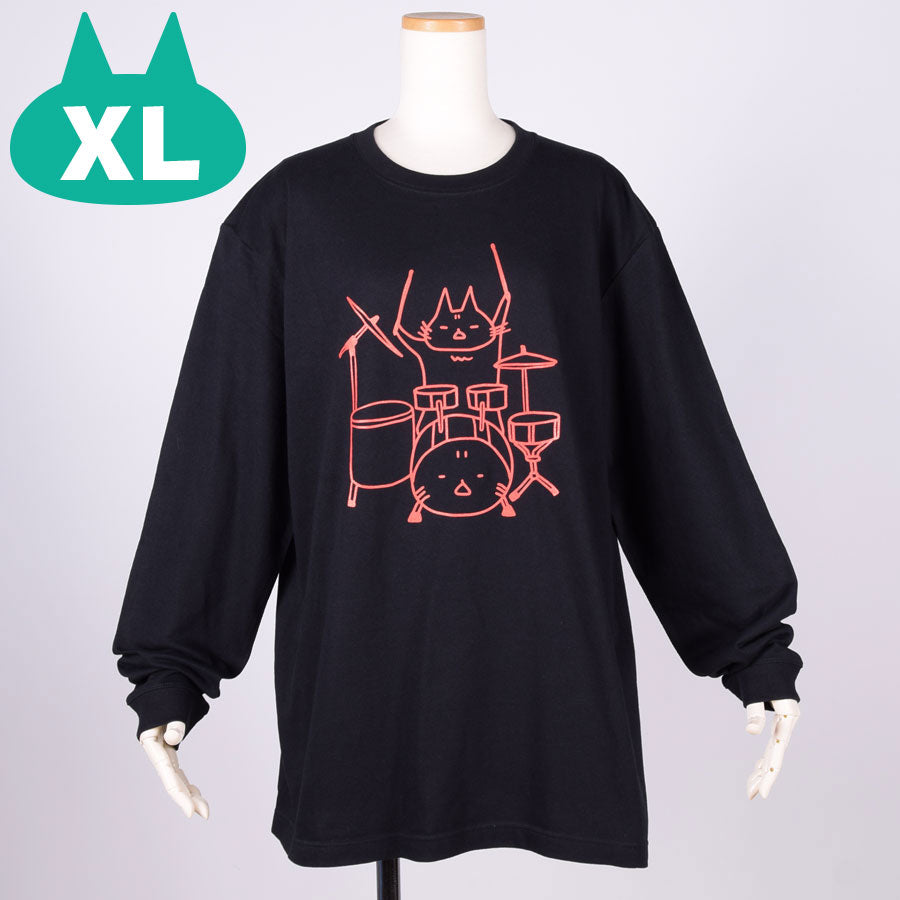 MINT NeKO Tama's drum Long Sleeve T-shirt  / XL