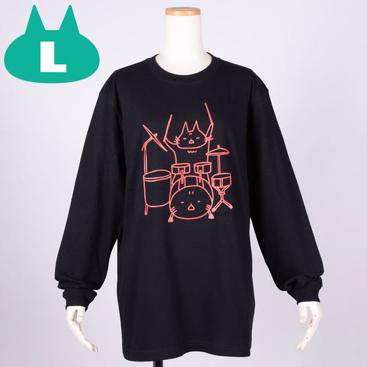 MINT NeKO Tama's drum Long Sleeve T-shirt  / L