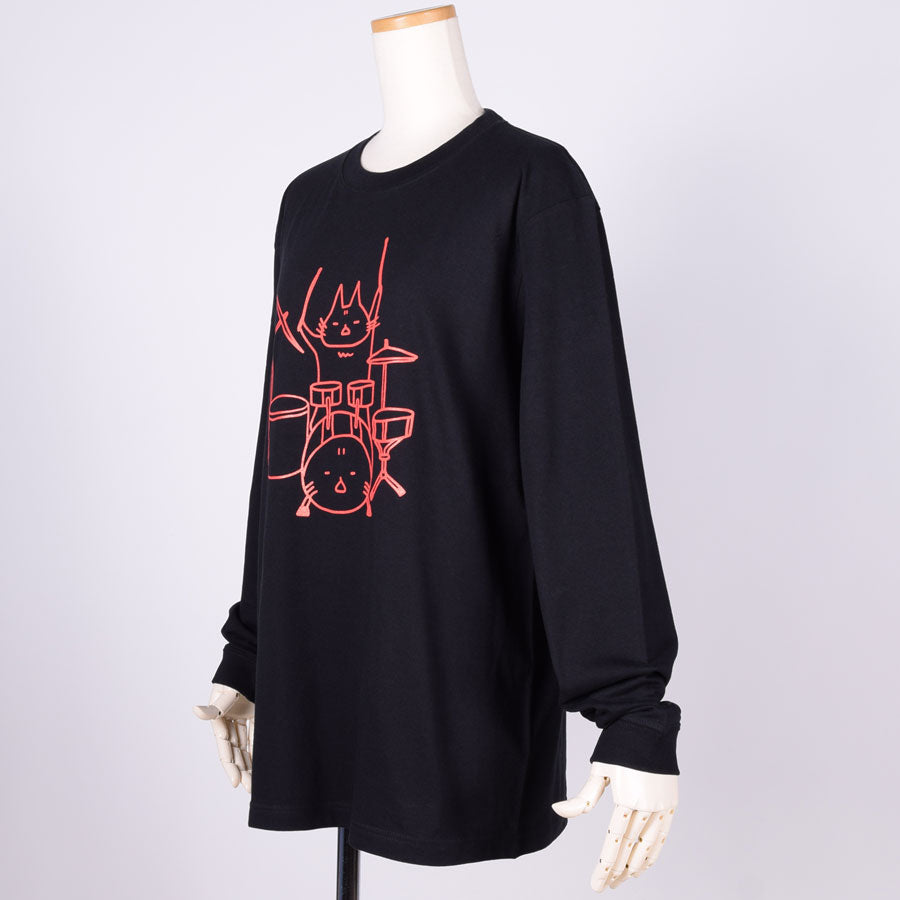 MINT NeKO Tama's drum Long Sleeve T-shirt  / L