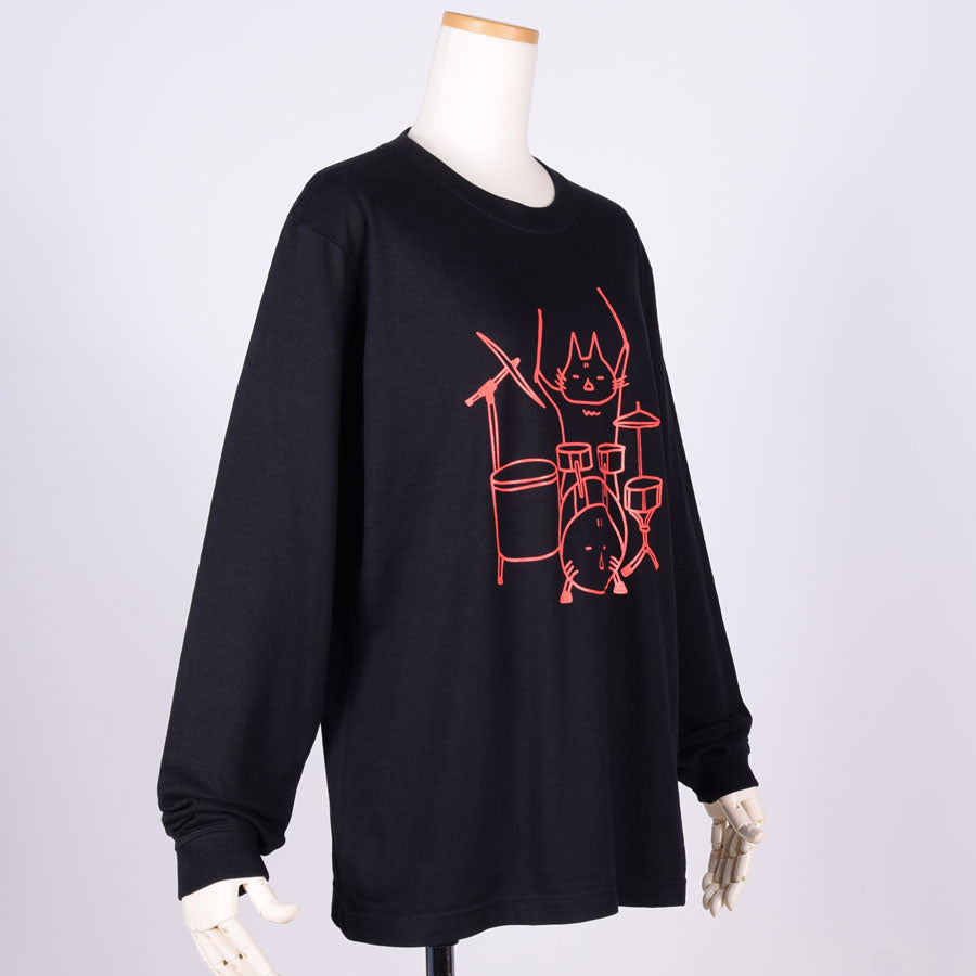 MINT NeKO Tama's drum Long Sleeve T-shirt  / M