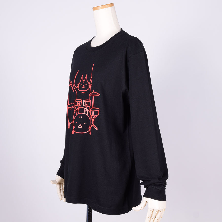 MINT NeKO Tama's drum Long Sleeve T-shirt  / M