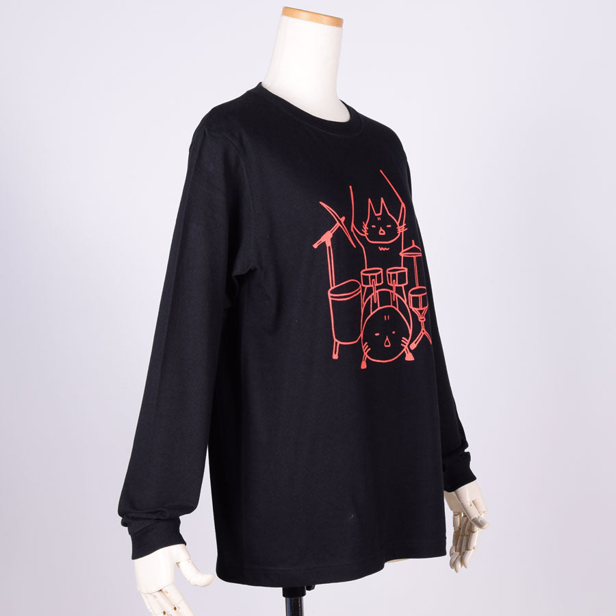 MINT NeKO Tama's drum Long Sleeve T-shirt  / S