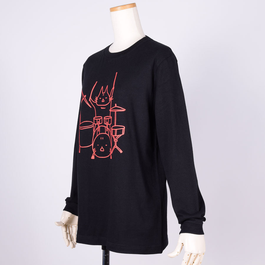 MINT NeKO Tama's drum Long Sleeve T-shirt  / S