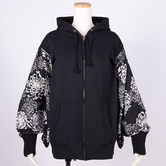 【一点物】TKg 咲き乱れ菊 着物袖パーカー