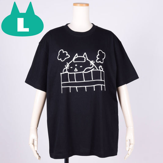 MINT NeKO 吾輩の入浴Tシャツ BK-WH・L