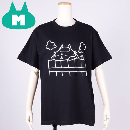 MINT NeKO 吾輩の入浴Tシャツ BK-WH・M