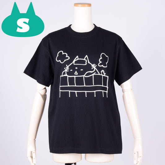 MINT NeKO 吾輩の入浴Tシャツ BK-WH・S