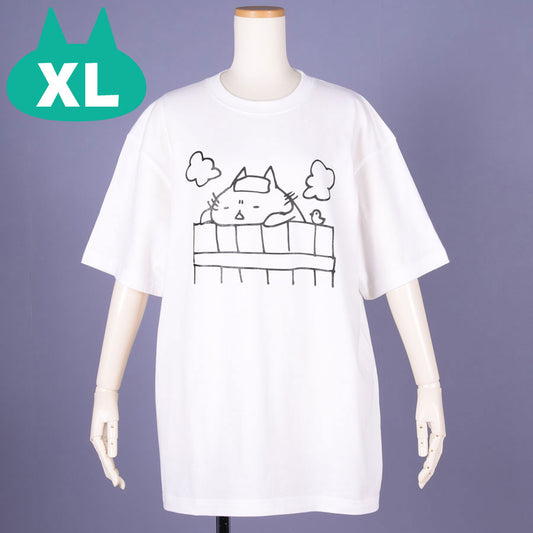 MINT NeKO 吾輩の入浴Tシャツ WH-BK・XL