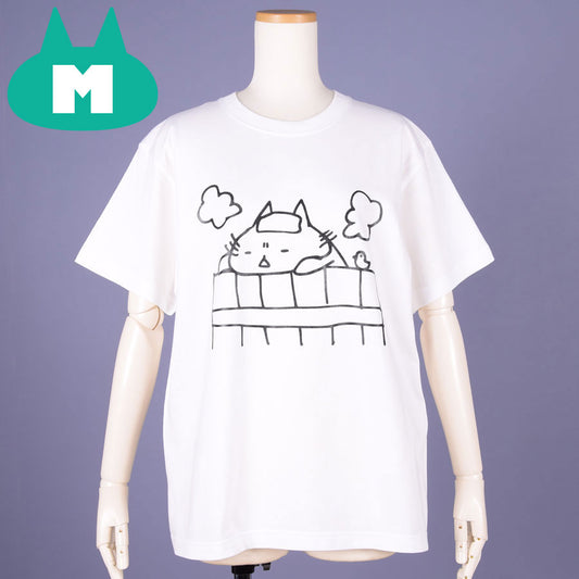 MINT NeKO 吾輩の入浴Tシャツ WH-BK・M