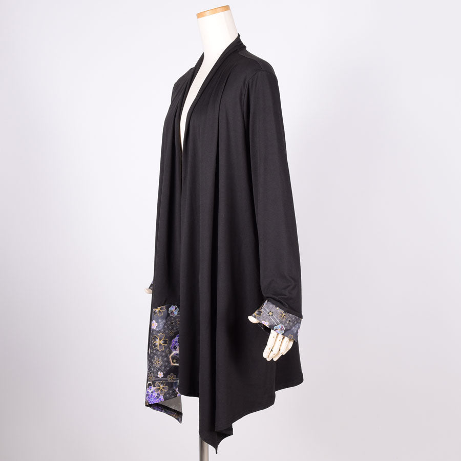 gouk ひらひらロングカーディガン BK-PUR