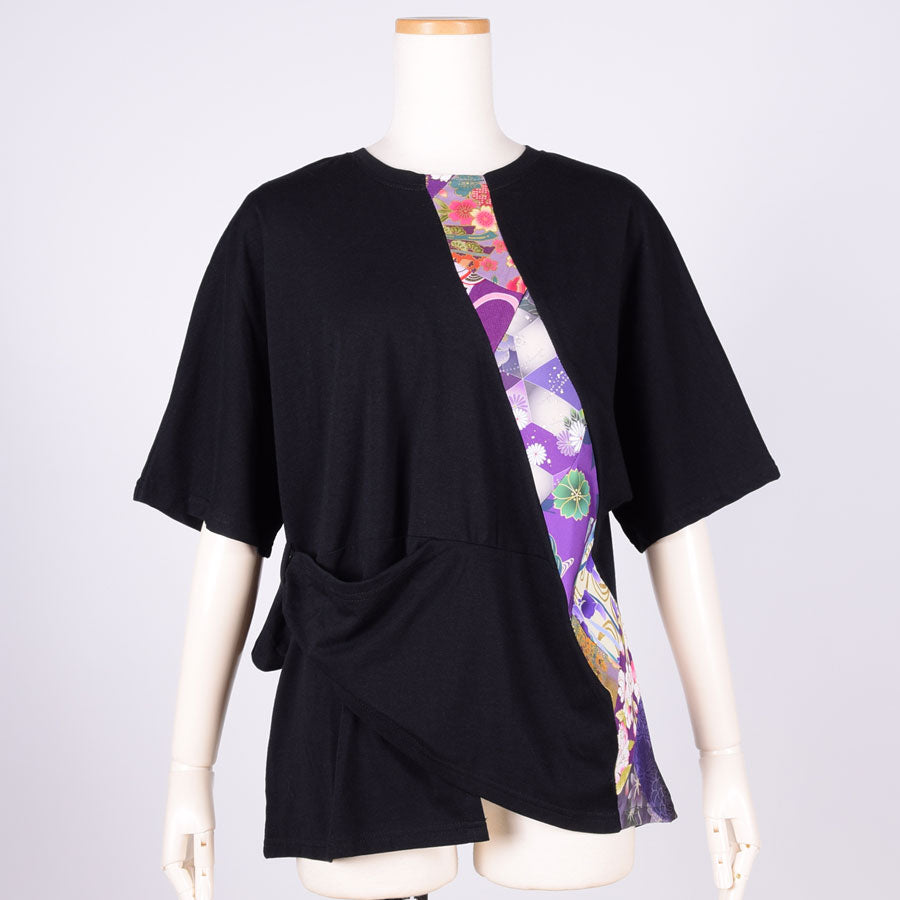 [One-of-a-kind item] TKg Purple Patchwork Knot Top