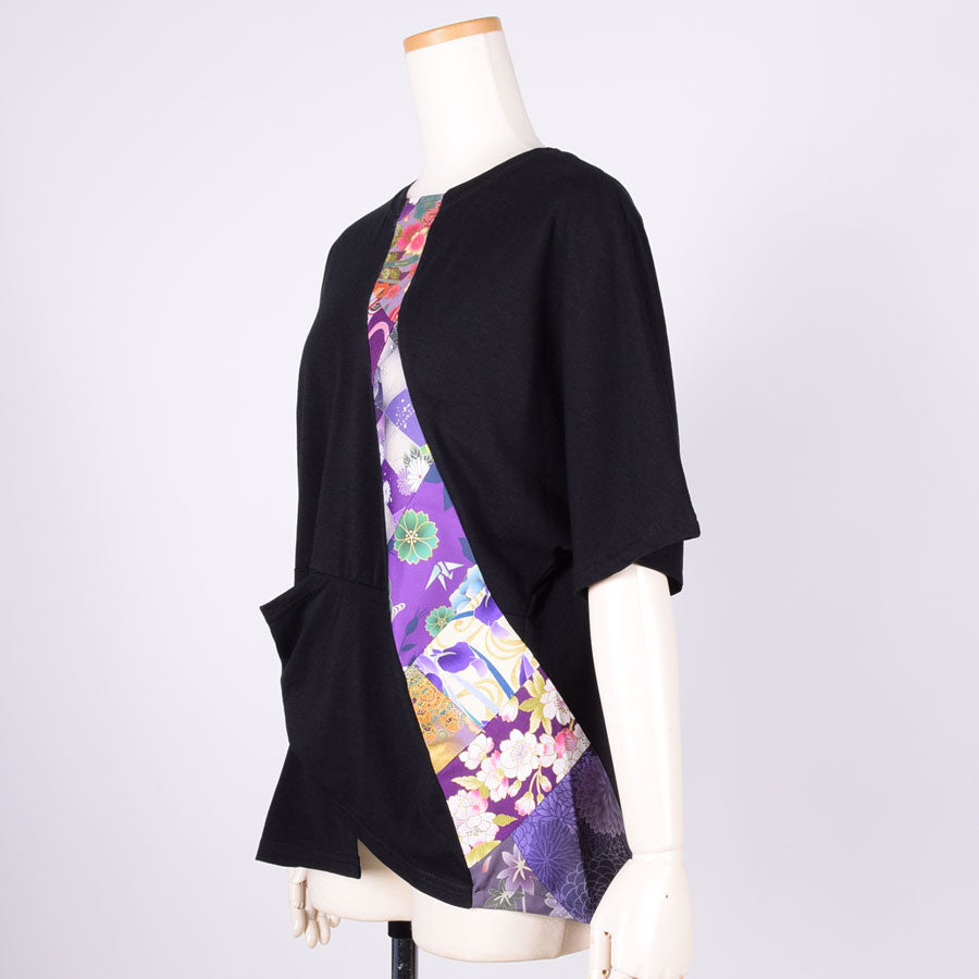[One-of-a-kind item] TKg Purple Patchwork Knot Top