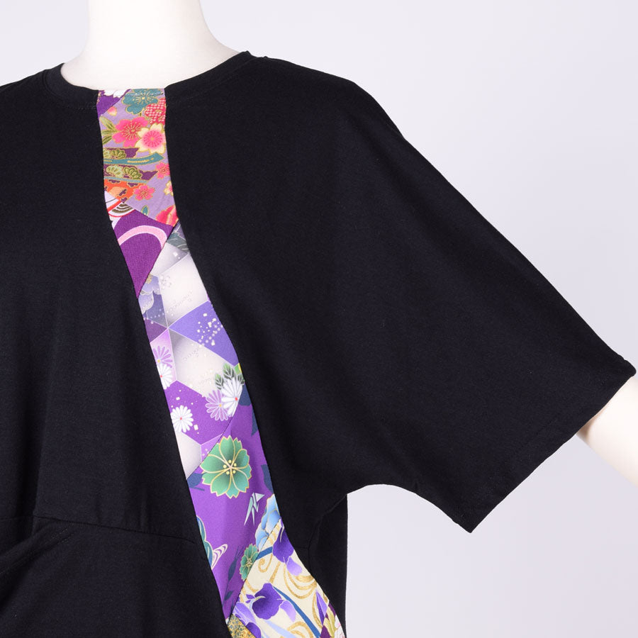 [One-of-a-kind item] TKg Purple Patchwork Knot Top